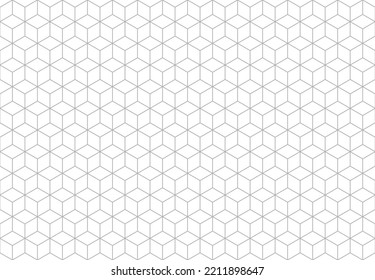 Isometric grid seamless pattern. Cube background. Hexagonal geometric shapes. Abstract texture for decorations, banners or books.
