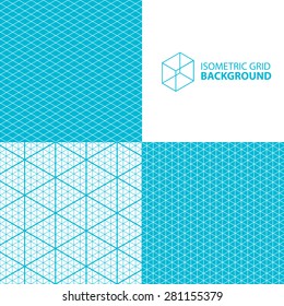 Isometric Grid Vector Background.