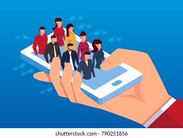Isometric A Group Of People On The Phone