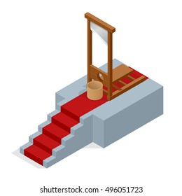 Isometric Guillotine Vector  Illustration 