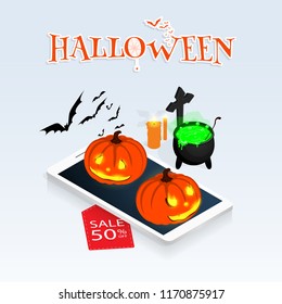 isometric halloween online sale vector