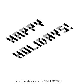 isometric HAPPY HOLIDAYS word vector