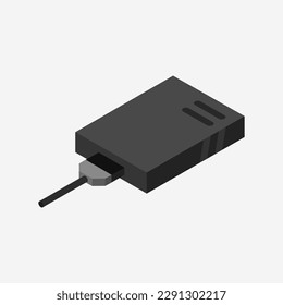 Isometric hard disk on a background