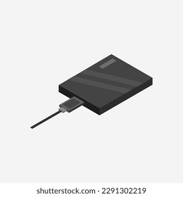Isometric hard disk on a background