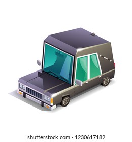 Isometric hearse illustration