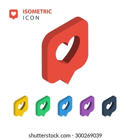 Isometric heart icon.