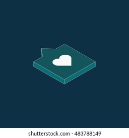 Isometric heart icon.Vector illustration