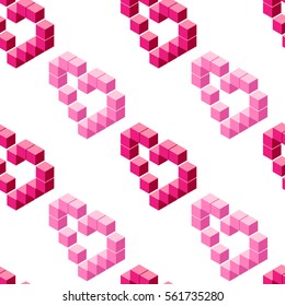 Isometric heart isolated on white