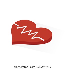 Isometric Heart Rhythm Icon, Vector, illustration