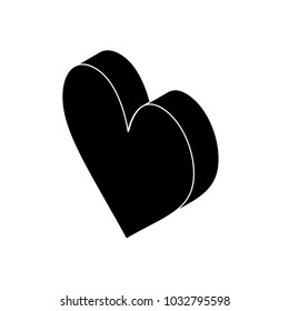 Isometric heart simple icon concept vector illustration