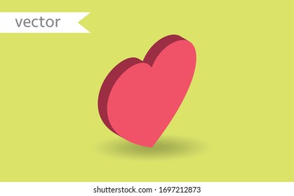 isometric heart vector icon, symbol. vector desgin. Modern, simple flat vector illustration for web site, mobile app or poster design.