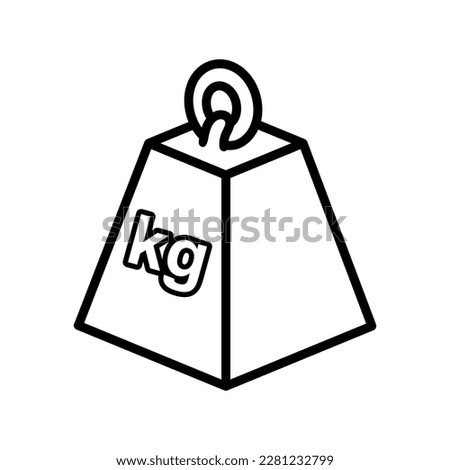 Isometric Heavy Weight Kilogram Scale Icon Outline Vector Illustration