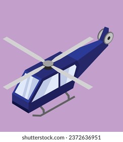 isometric helicopter test vector design illustration
