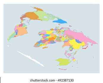 Isometric High Detail World map. All elements are separated in editable layers clearly labeled. Vector illustration.