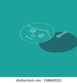 Isometric High human body temperature or get fever icon isolated on green background. Disease, cold, flu symptom.  Vector Illustration