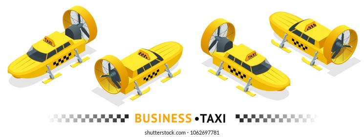 Isometric high quality city service transport icon set. Car taxi. svg