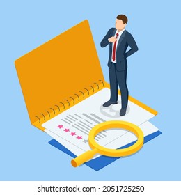 Isometric hiring and recruitment concept. HR job seeking. Online job search, human resource concept. Infographics of Business data visualization. Job interview, recruitment agency