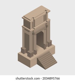 isometric historical building vector illustration