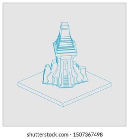 isometric history of ancient temples