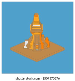 isometric history of ancient temples