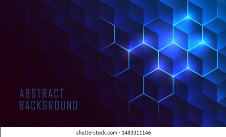 Isometric Hive gradient background in futuristic glowing concept suitable for futuristic background cover or banner