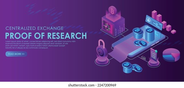 Seguridad de hologramas isométricos y servidor digital de datos, monedas de bitcoin criptodivisa y datos Concepto futurista.vector isométrico e ilustración 