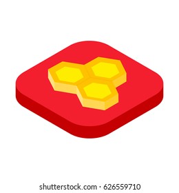 Isometric honeycomb icon, beekeeping concept vector