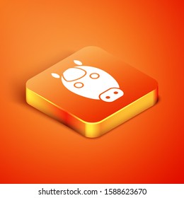 Isometric Horse zodiac sign icon isolated on orange background. Astrological horoscope collection.  Vector Illustration