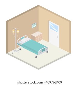 Isometric hospital design interior vector illustration