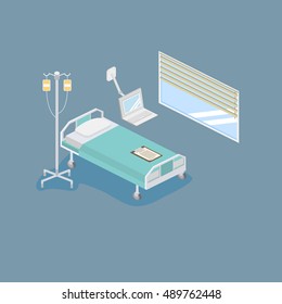 Isometric hospital design interior vector illustration