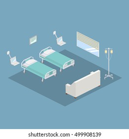 Isometric Hospital Design Interior Vector Illustration Stock Vector ...