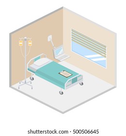 Isometric hospital design interior vector illustration