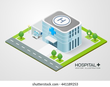 isometric hospital, vector hospital