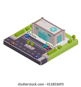 Isometric Hospital vector illustration