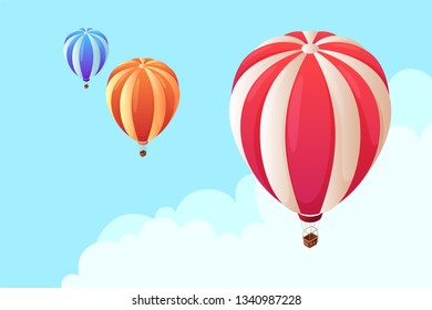 Isometric hot air balloon