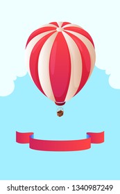 Isometric hot air balloon