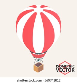 Isometric Hot Air Balloon \ Vector