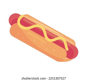 isometric hot dog icon isolated