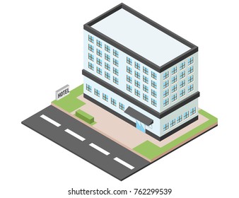 isometric hotel building
