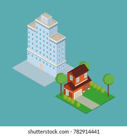 Isometric house 3d