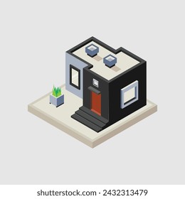 Isometric house concept design vector