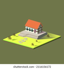 Isometric house design, download this artwork and choose the enhanced license