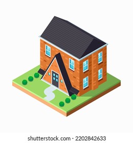 Isometrische Hausdesign-Vektorgrafik