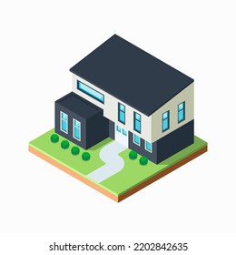 Isometric house design illustration vector