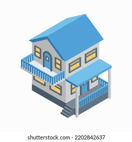 Isometric house design illustration vector
