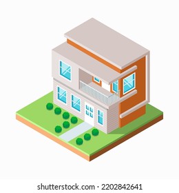 Isometric house design illustration vector