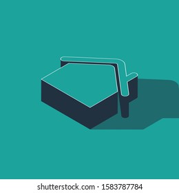Isometric House icon isolated on green background. Home symbol.  Vector Illustration