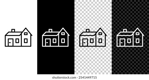 Isometric House icon isolated on grey background. Home symbol. Blue square button. Vector