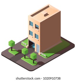 Isometric house isolated