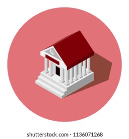 Isometric house on a red background